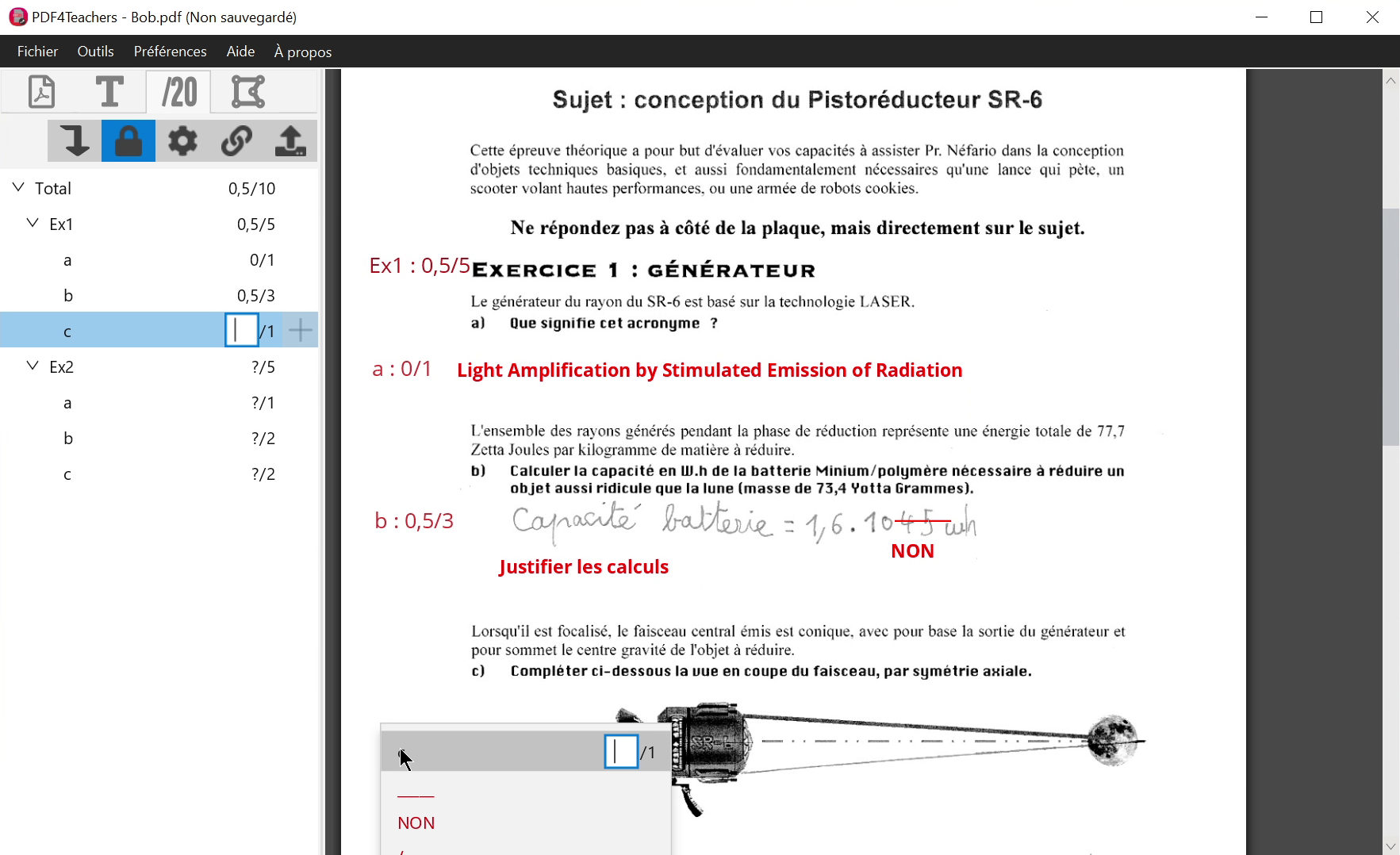 grading screenshot